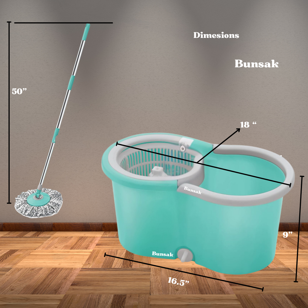 Bunsak 2 in 1 Spin Mop with Refill (Microfiber)