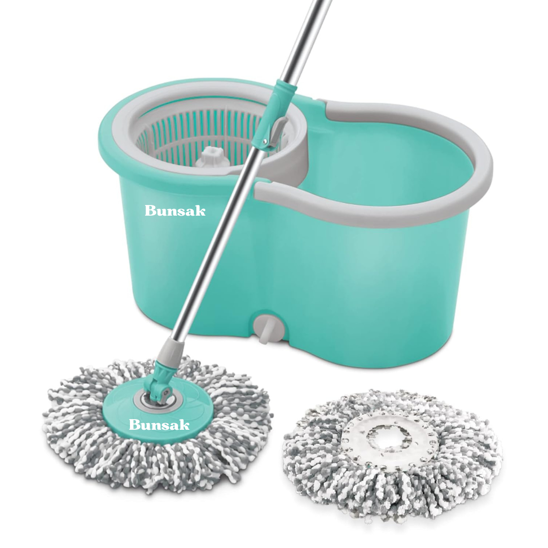 Bunsak 2 in 1 Spin Mop with Refill (Microfiber)